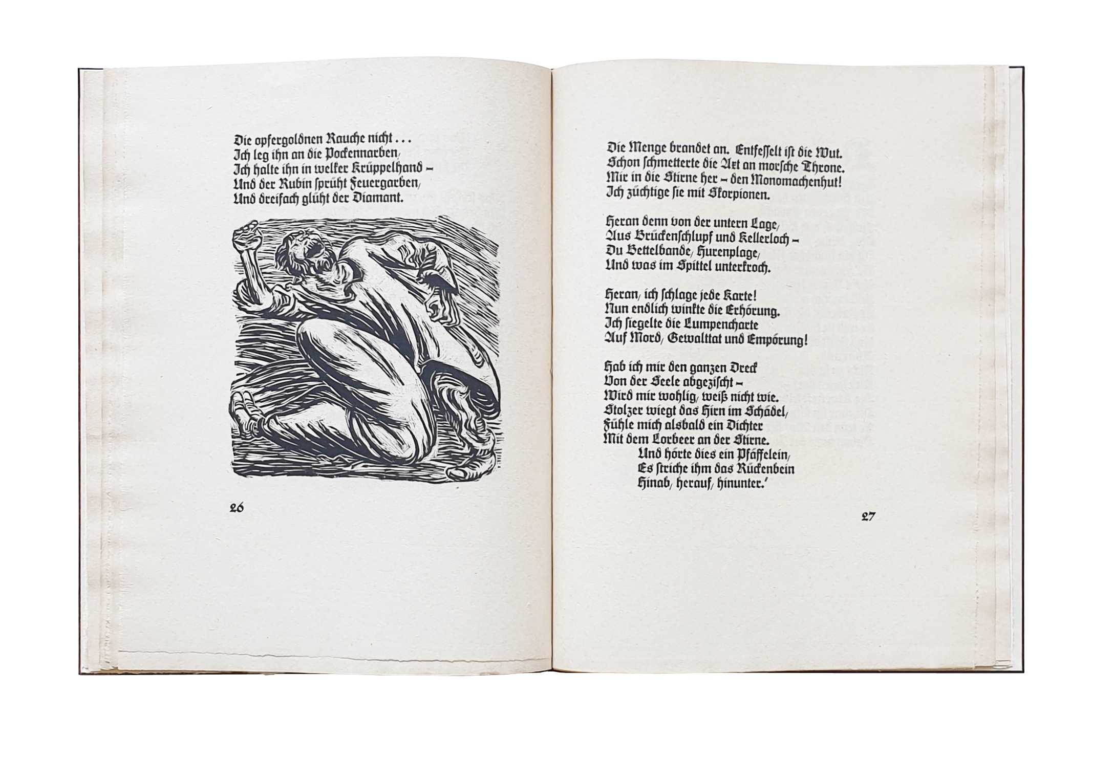Reinhold von Walter / Ernst Barlach: Der Kopf <p>Halblederband mit aufgesetzten Deckeln, Rücken aus dunkelbraunem Saffianleder, handgefertigte Bezugspapiere, nickelfarbene Titelprägungen. Format: 24,6 cm x 31,7 cm, 2026.</p>