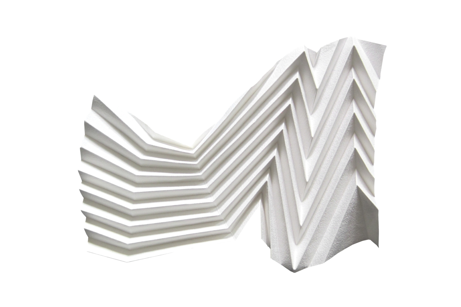 <p>Geometrische Faltung als Beitrag zur Offenen Werkstatt 2012. Verwendung von handgeschöpftem, weißem Papier.</p>